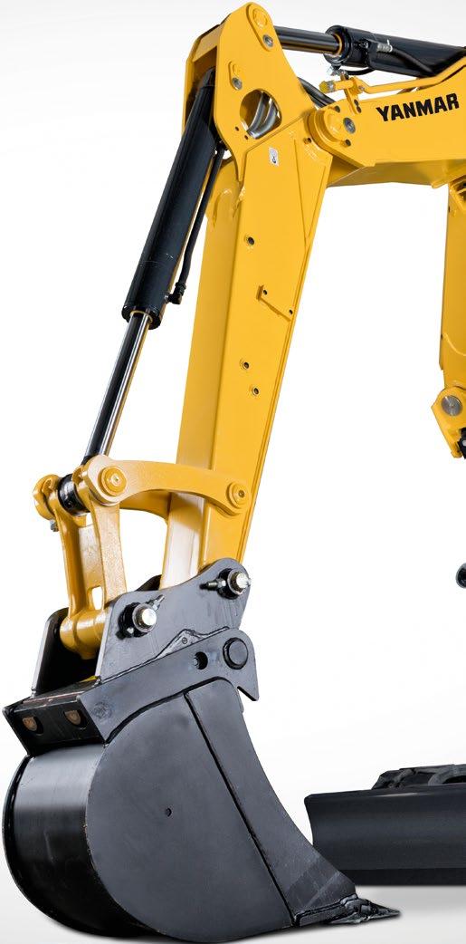 A breakthrough in the ultra-tight turning COMPACTNESS The B7 Sigma-6 is the most compact excavator in the 8-10 tons with a complete swing radius of 1320 mm, which is 34% less than comparable machines