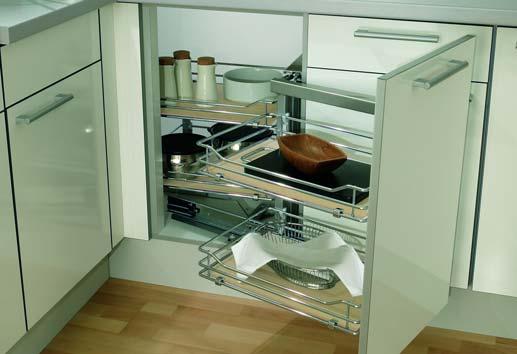 WARI CORNER Base Cabinet & Blind Corner Swing-Out and Slide System Featuring the highest degree of accessibility with E-Z-Close Dampening System 75 lbs.