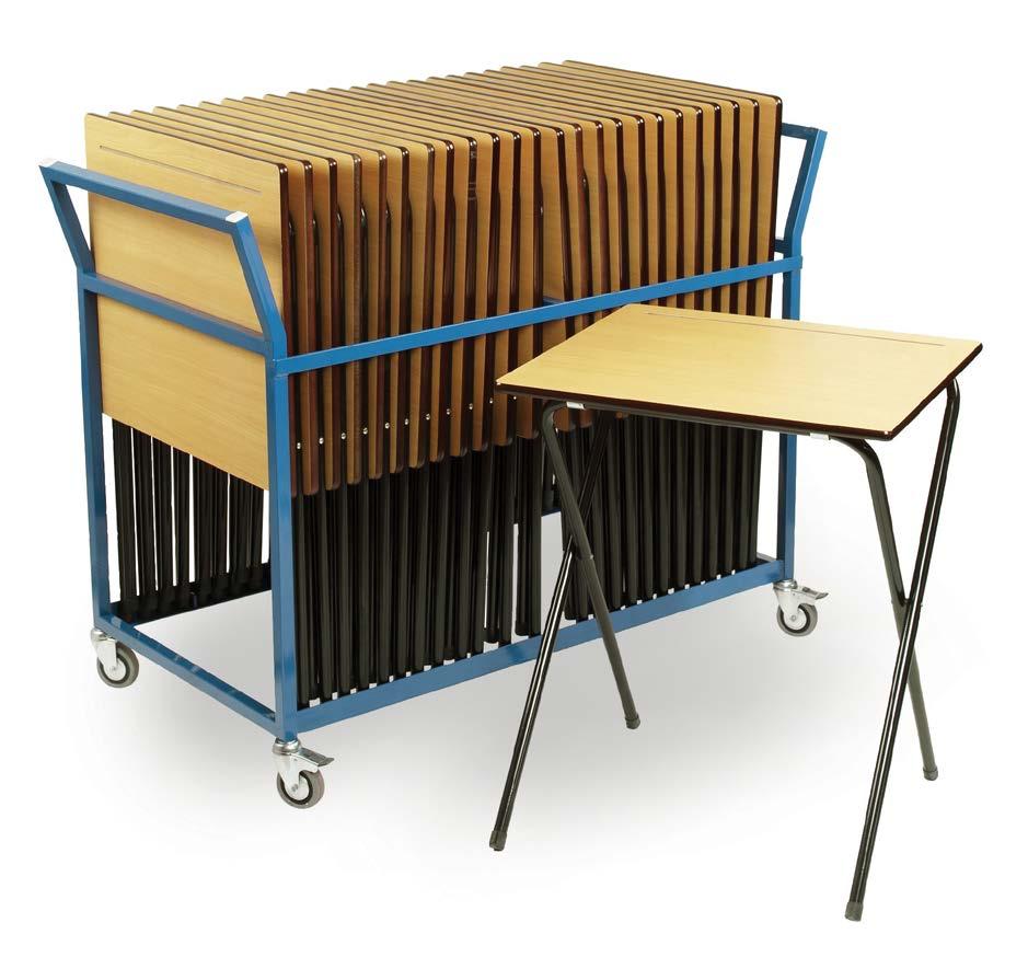 for exam desks! Exam Desk Trolley Easy to use, this fully welded exam desk trolley holds 25 exam desks and can be wheeled from room to room.