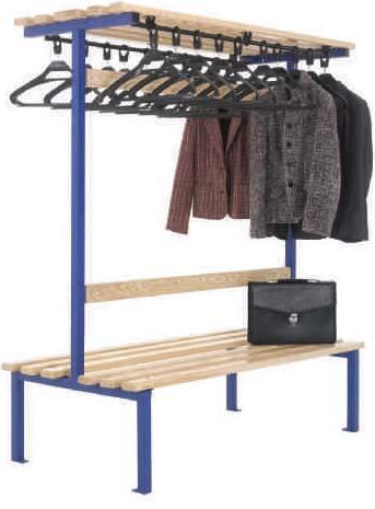 Single Sided Cloakroom Units Single Sided Cloakroom Units > Single sided benches complete with 10 hooks or hangers 2 Double sided unit with hooks and bench HOOKS AND