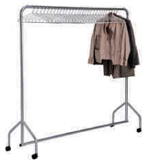 > Two vertical side rails give added strength and enable easy pushing/pulling of loaded rail 2 Twin Top Garment Rail > 1740mm high 1850mm wide 500mm deep