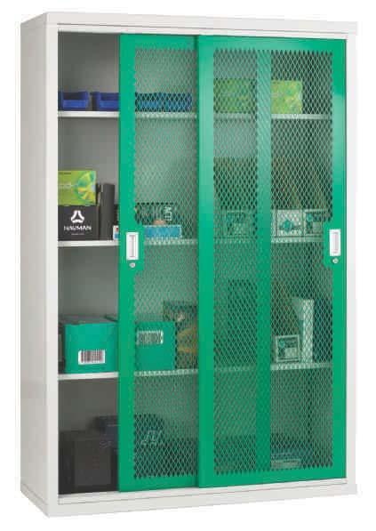 Sliding Mesh Door Cabinets > Visibility of controlled stock > Ideal for use in industrial and commercial applications > Keeps aisle