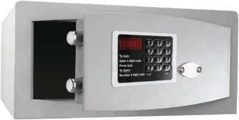 motorised lock with keypad. This lock has a single use code similar to those popular in hotels. This feature means that once open the code used to lock overrides all previous codes.