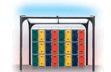 00 5 extreme Shelter Mixed Lockers 16 x 450mm and 12 x 600mm high lockers