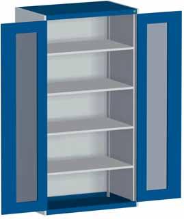 System Schubladenschränke with Width 050 bott cubio Electronic Locking Standard range Dividers Hinged doors with window Shelves (see