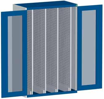 System Width 300 bott cubio System with Vertical Sliding Panel 4 Hinged doors with window Sliding panels with perforation D W H H B 49 B B B3 B4 B5 Spacing between panels in B B3 B4 76 76 76 Dividers
