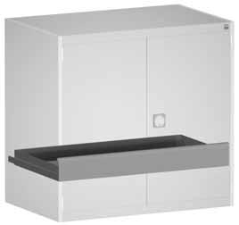 for system cupboards bott cubio Internal drawers with telescopic slide for individual kitting of an empty housing Extension: 00% + 40 over extension Load capacity: 00 kg Colour: light grey for system