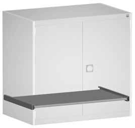 for system cupboards bott cubio Pull-Out Shelves with Telescopic Slide With 3-sided upstand Mountable in a 5 pitch grid Extension: 00% + 40 over extension Load capacity: 00 kg Colour: light grey