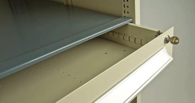 CABINETS: Drawer Features & Accessories SECURITY DRAWER AND TOP PANEL Individual, key-activated security drawer locks can lock a specific drawer independent of cabinet locks Security panels, provided