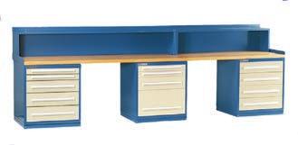 WORKSTATIONS & BENCHING: Preconfigured TYPE D CENTER WORKSTATIONS This center cabinet