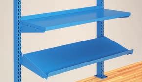 WORKSTATIONS & BENCHING: Nexus SHELVES Adjustable Shelves Adjustable, heavy-gauge steel shelves can be mounted parallel to the worksurface or at a 15 angle for easy, ergonomic access Shelves have a
