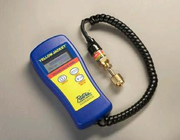 Track down 14 increments from atmosphere to 25 microns to know that the system is clean and your vacuum pump is performing properly Part # Description 69080 Vacuum gauge w/battery hook and