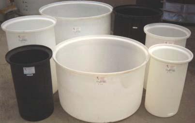 These tanks are natural in color and molded to a 1.9 Specific Gravity Rating. Add 10% to the listed price for HDPE tanks made in other colors. DIA x HT (") HDPE LID OPEN TOP TANKS HDPE 55 22 x 41 $23.