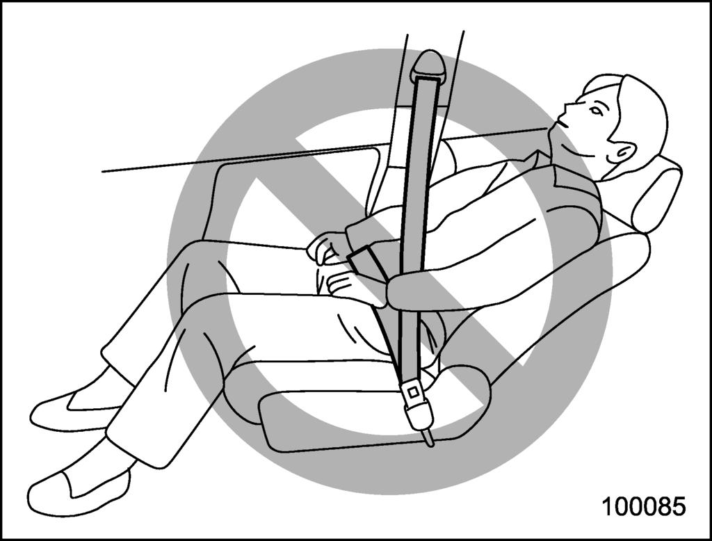 If you do so, the risk of sliding under the lap belt and of the lap belt sliding up over the abdomen will increase, and both can result in serious internal injury or death.