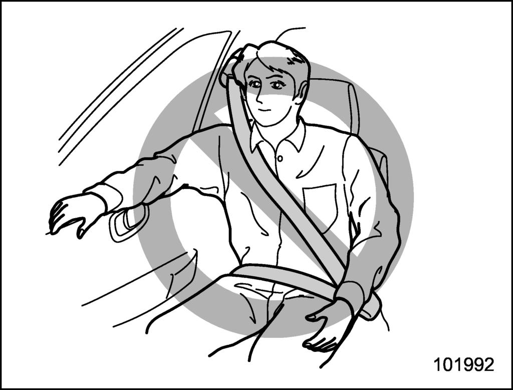Seat, seatbelt and SRS airbags/*srs airbag (Supplemental Restraint System airbag) 1-43 It is also important to wear your seatbelt to help avoid injuries that can result when the SRS airbag contacts