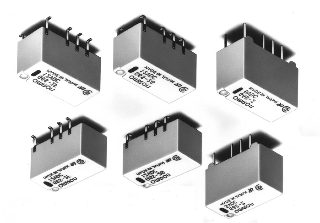 PCB Relay Surface Mounting DPDT Relay Long terminals for ideal for soldering and mounting reliability. Space-saving inside-l terminal.