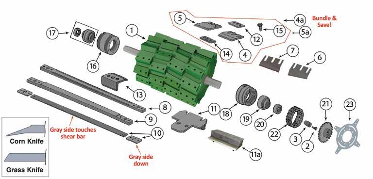 KOOIMA REPLACEMENT PARTS TO FIT 6000 SERIES JOHN DEERE FORAGE HARVESTERS Replacement parts produced by Kooima Company to fit JD 6000 Series 48 John Deere and JD are registered trademarks of Deere &