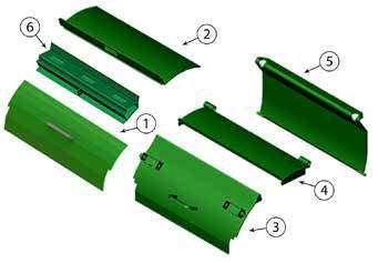 KOOIMA REPLACEMENT PARTS TO FIT 6000 SERIES JOHN DEERE FORAGE HARVESTERS Replacement parts produced by Kooima Company to fit JD 6000 Series K45119 Cutterhead door To fit 6000 series AZ45119/AZ104219