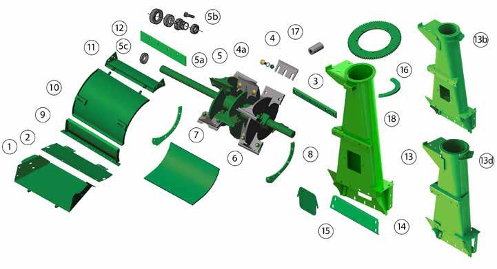 KOOIMA REPLACEMENT PARTS TO FIT 6000 SERIES JOHN DEERE FORAGE HARVESTERS Replacement parts produced by Kooima Company to fit JD 6000 Series K47885 Guide, rear feed channel Hardware kit: K47885BK, 5.