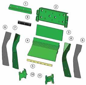 Replacement parts produced by Kooima Company to fit JD 8000 Series KOOIMA REPLACEMENT PARTS TO FIT 8000 SERIES JOHN DEERE FORAGE HARVESTERS 8100-8500 Narrow Body 8600-8800 Wide Body Parts for Narrow