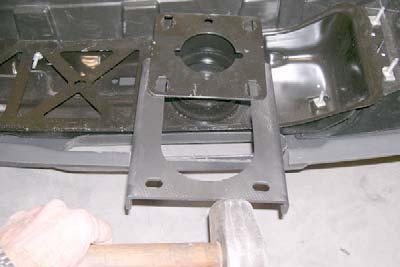 Using kit bracket (front bumper) as a template, position upside down and