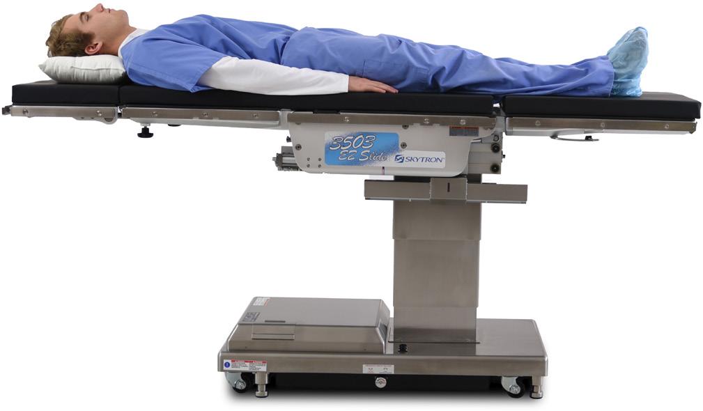 3503 EZ SLIDE SURGICAL TABLE SPECIFICATIONS Length w/o head rest 69" 1750mm Length with head rest 82" 2084mm Width (back/seat plate) 20" 500mm Width with side rails 22" 555mm Adjustments via pendant