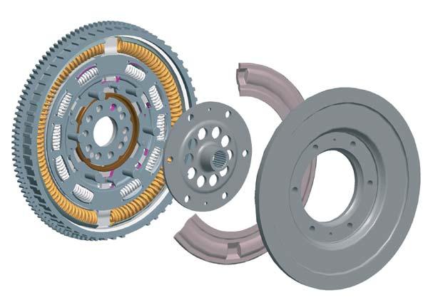 flywheel and clutch driven plate, but directly from the hub to the gearbox