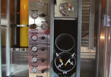 Brushed stainless steel interiors improve visibility to access stored materials and gear quickly and efficiently.