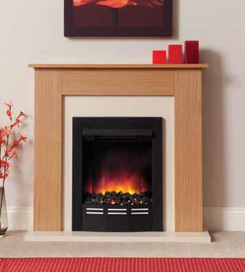 Colby 960mm (38 ) Electric fireplace in Soft White finish with a matching hearth