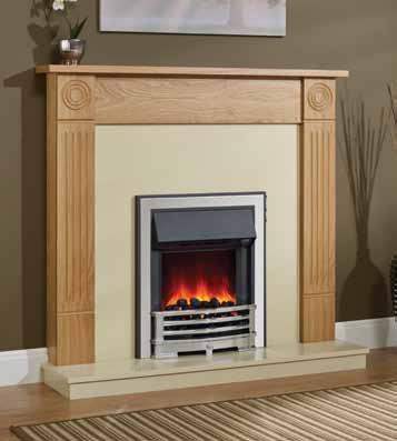 1070mm (42 ) Electric fireplace in Natural Oak finish with a Marfil Cream back