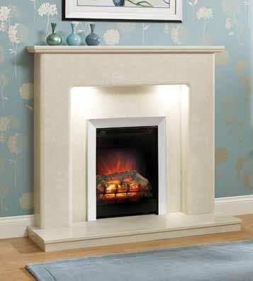 1170mm (46 ) Manila micro marble surround featuring a Mayfair gas fire in Chrome finish