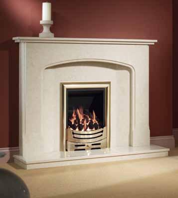 Octavia 1295mm (51 ) Manila micro marble surround featuring a Signum gas fire in Brass