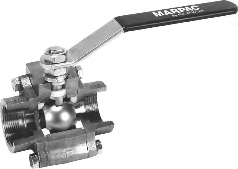 MARPAC by McCANNA Tri-Pac E325/E525 Ball Valves DESIGN FEATURES 12 7 5 6 9 8 10 2 4 11 3 1 1. MARPAC three-piece design has a true swing out body.