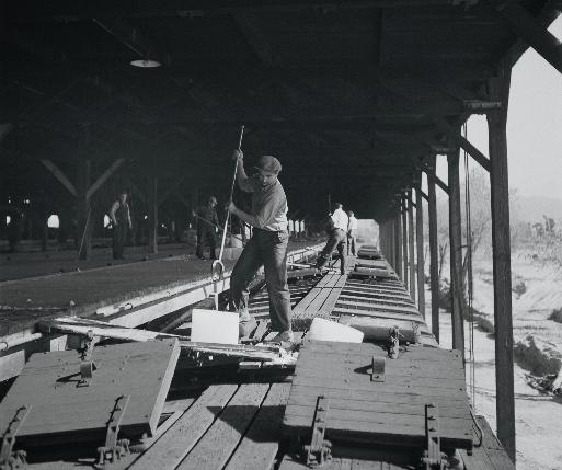 ACF Meat reefers have rails at ceiling level to allow sides of meat to hang from steel hooks. New York Central chunks.