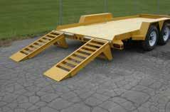 STANDARD FEATURES 4 X6 ANGLE FRAME 5 CHANNEL WRAPPED TONGUE 5 LADDER RAMPS 2 PRESSURE TREATED DECKING A FRAME TOOL BOX STAKE POCKETS EZ LUBE AXLES SLIPPER SPRING
