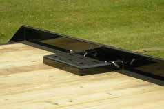 STANDARD FEATURES 10 CHANNEL FRAME 5 LAY FLAT WEDGE RAMPS (SPRING ASSIST) 2 PRESSURE TREATED DECKING A FRAME TOOL BOX STAKE POCKETS W/ RUB RAIL EZ LUBE AXLES SLIPPER SPRING