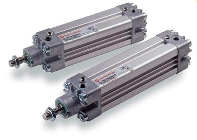 Actuators ISO/VDMA Profile cylinders PRA/182000, PRA/182000/M Double acting Ø 32 to 125 mm Conforms to ISO 6431, VDMA 24562 and NFE 49-003-1 Profile barrel with concealed tie rods High performance,