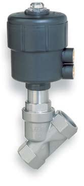 Valves Buschjost 84500 / 84520 Series Pressure actuated angle seat valves 15 to 50 mm orifice (ND) 2/2, G1/8 to G2 Z a a b A b P Interchangeable for NC, NO or double acting functions Visual position