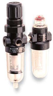 Ported combination units Filter/regulators and lubricators P1H G1/8, G1/4 Combinations of filter-regulators and lubricators can be ordered as pre-assembled units Complete control of filtration,