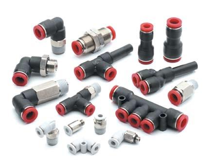 Pneufit C composite fittings Metric Ø 4 to 16 mm O/D tube Norgren Pneufit C fittings are ready to use, offering fast assembly with no need for tools and providing optimum flow.