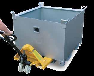 This versatile bin can be moved by crane, forklift or pallet truck.