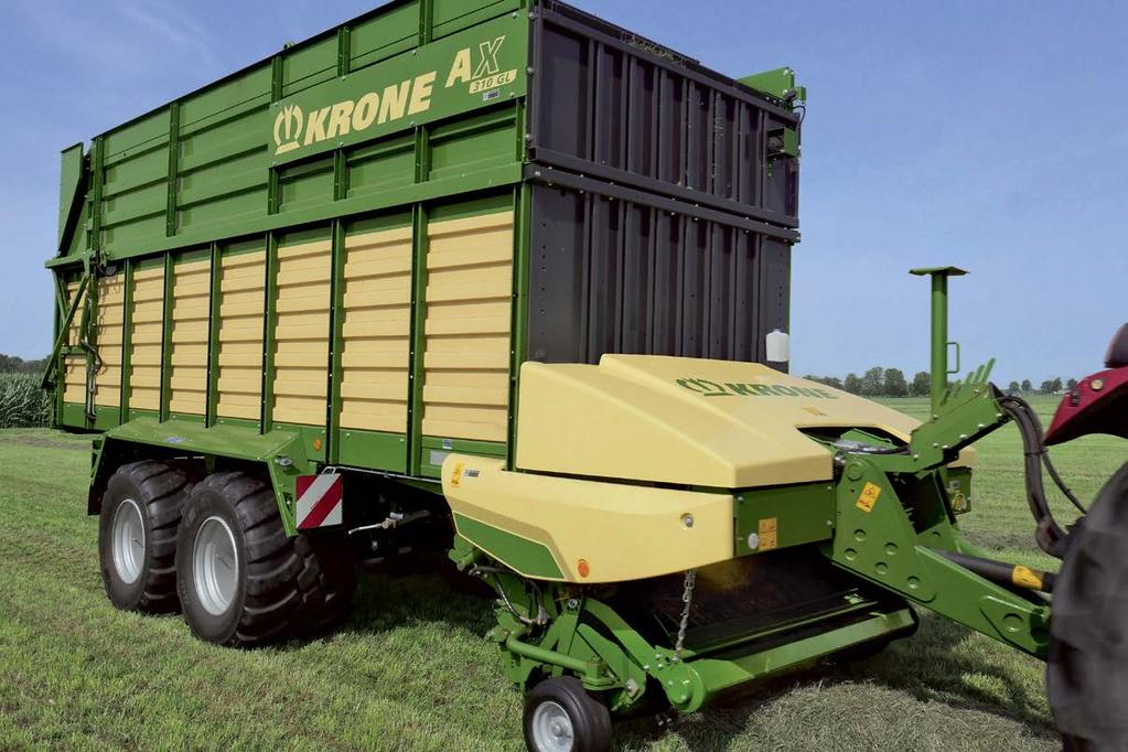 AX 280 Offering a volume of 28 m³, the AX 280 self-loading forage wagon with discharge rollers is the most versatile machine in the AX range and can