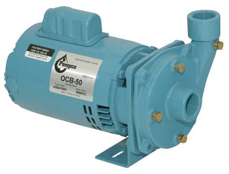 CENTRIFUGAL OC / OCB The OC/OCB centrifugal pumps allow for optimum efficiency and economy, a good production capacity even when the flow is at a low or medium level.