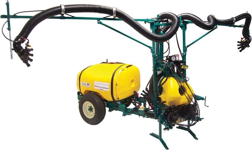 This cuts your spraying time in half, reducing labor, fuel, and wear and tear on your tractor/sprayer. These unique 3-point/trailer sprayers are the perfect units for narrow and short head land rows.