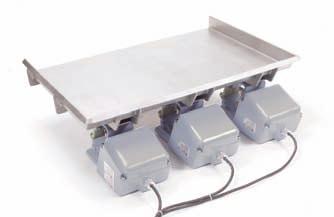 Trough sizes for wide multiple-drive feeders vary from 12 to 36 inches in length and from 12 inches to 12 feet in width.