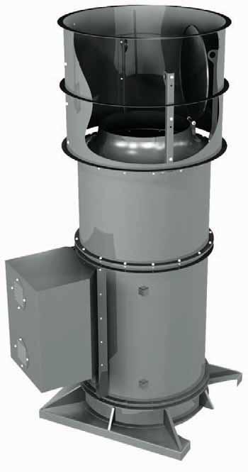 QMXLE / QMXLE-HP Mixed-Flow Upblast Laboratory Exhaust Blower Standard Construction Features Lifting Lugs Backdraft