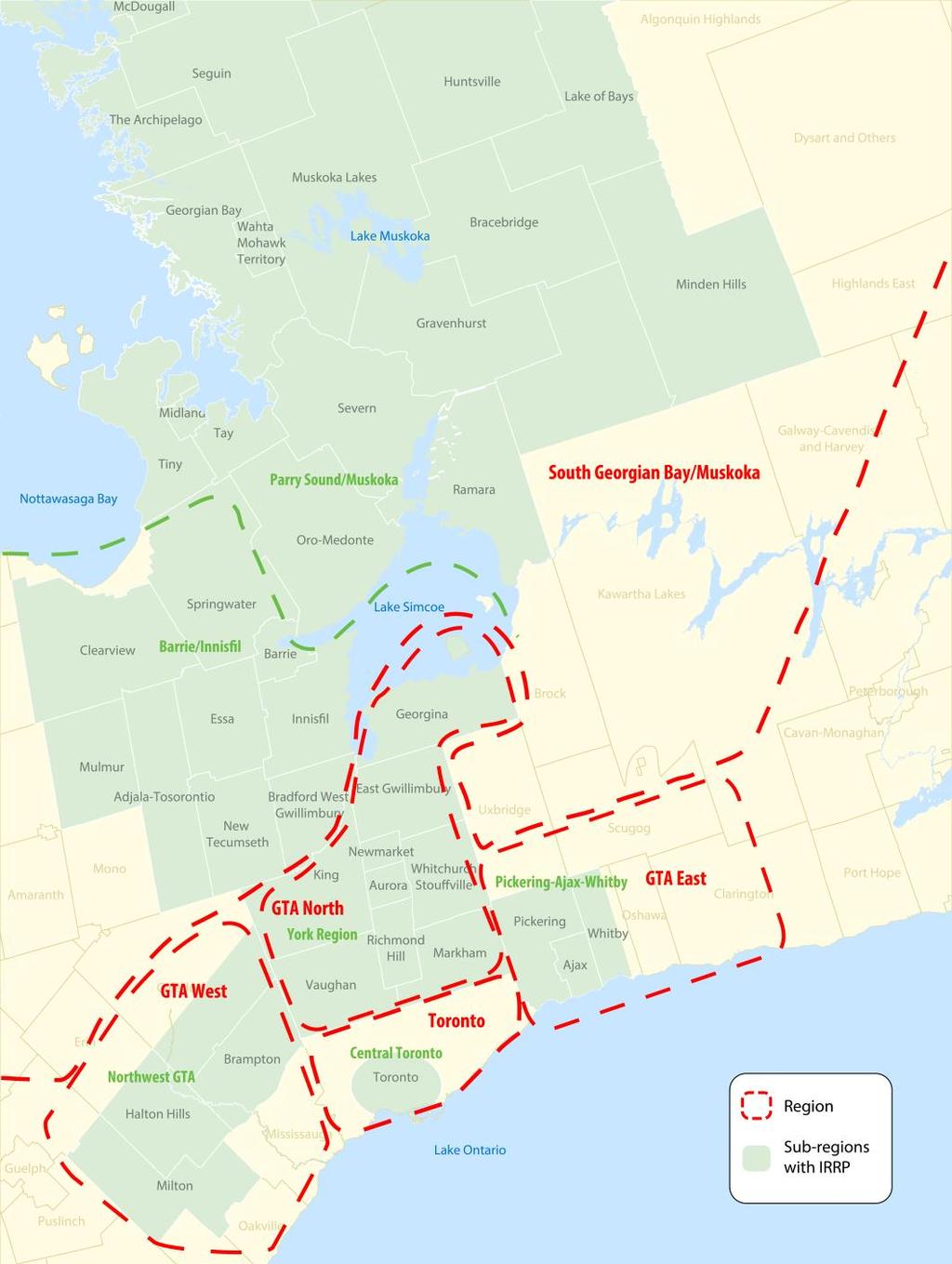 Regions in GTA and Central Ontario 5 regions: 1. GTA West 2.