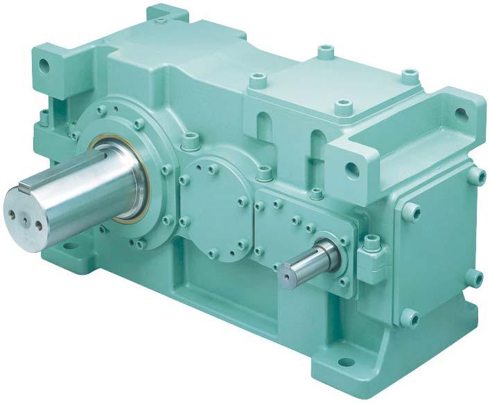 power and compact gear reducer uses a precision helical gear.