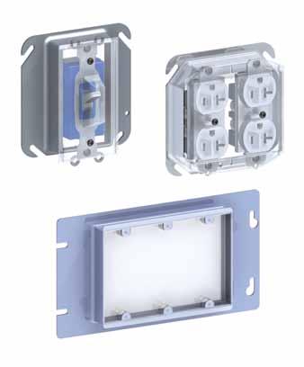 Accessories Covers & Adjustable Rings Support Arms & Pushwire Connectors other accessories DCP-1T DCP-2 Plastic Device Covers attach to the front of receptacles, switches or can be snapped onto empty