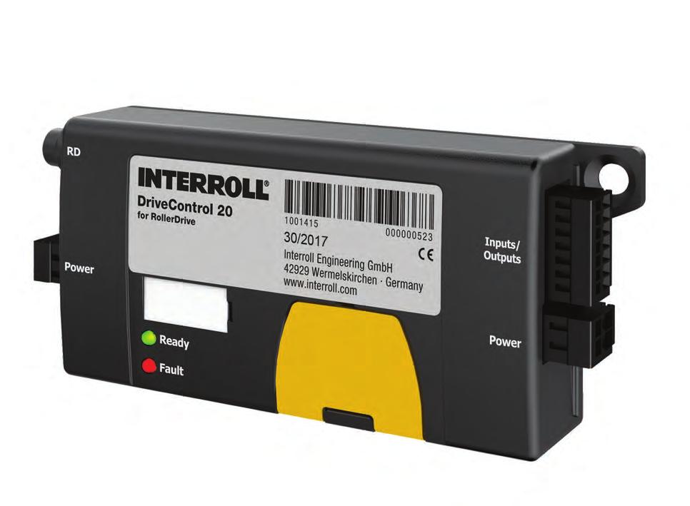 CONTROLS DRIVECONTROL 20 Control for the RollerDrive EC310 CONTROLS DRIVECONTROL 20 Control for the RollerDrive EC310 Application area Control of RollerDrive EC310 in applications without start-stop
